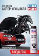 При покупке моторного масла LIQUI MOLY промывка двигателя в подарок!